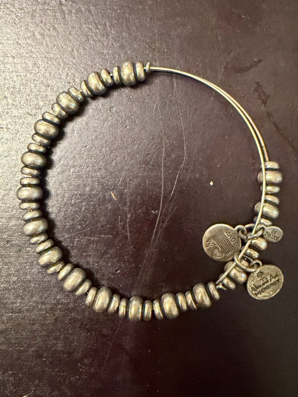 Beaded Alex and Ani Bracelet, Silver